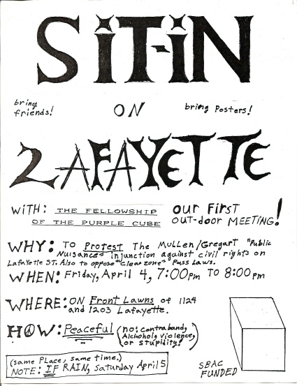 Original image of our Sit-In flyer.